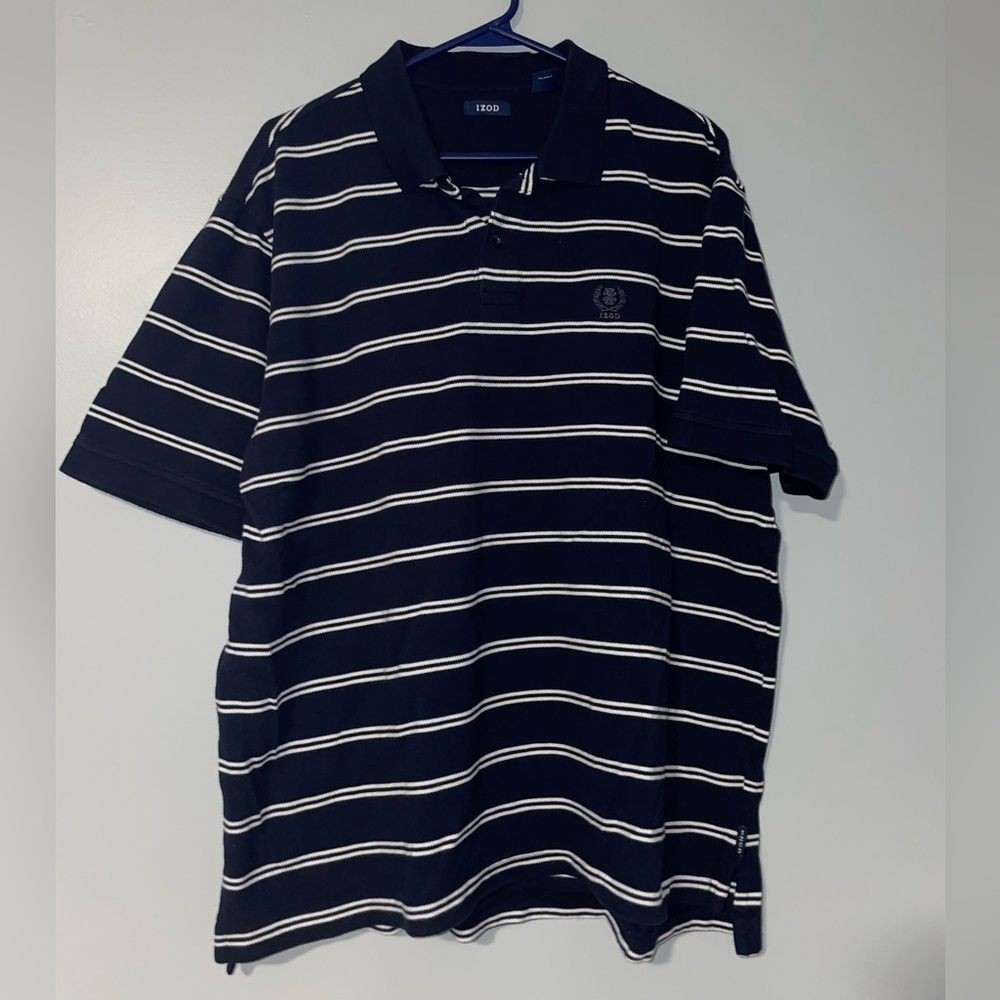✔️Men's Black and White Striped Polo Shirt
